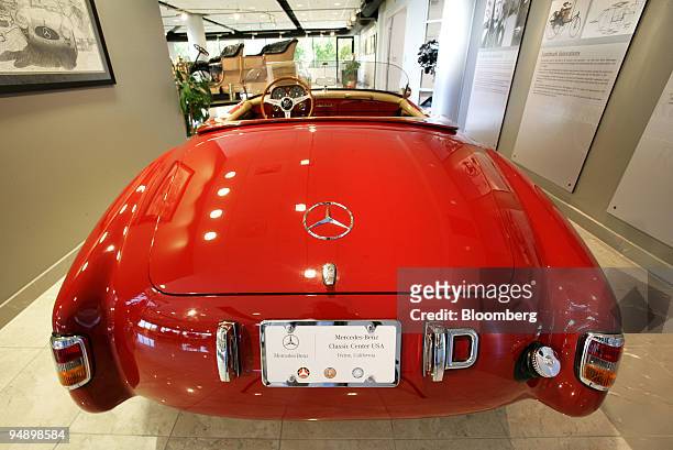 Mercedes-Benz 1955 190 SLR priced at $125,000 sits on display in the showroom of the Mercedes-Benz Classic Car Center in Irvine, California, U.S., on...
