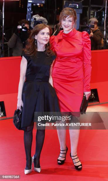 Martina Gedeck,Isabelle Huppert for the movie "La Religieuse/The Nun" during the 63rd Berlinale International Film Festival on February 10, 2013 in...