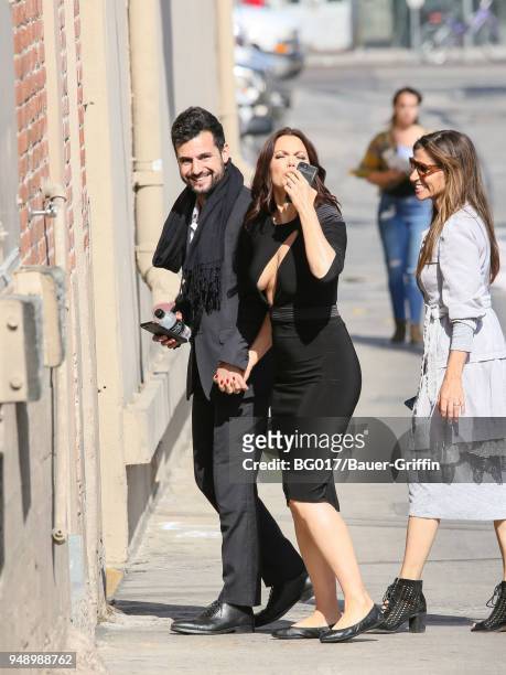 Bellamy Young is seen arriving at 'Jimmy Kimmel Live' on April 19, 2018 in Los Angeles, California.