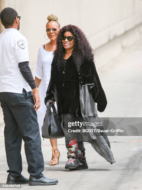 Chaka Khan is seen arriving at 'Jimmy Kimmel Live' on April 19, 2018 in Los Angeles, California.