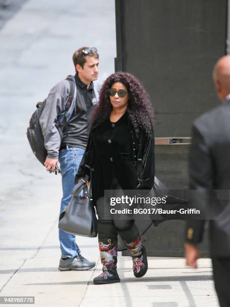 Chaka Khan is seen arriving at 'Jimmy Kimmel Live' on April 19, 2018 in Los Angeles, California.