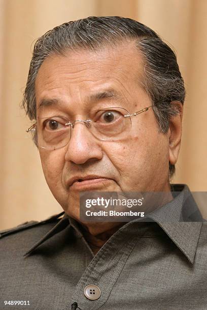 Former Malaysian Prime Minister Mahathir Mohamad speaks during an interview at the Perdana Leadership Foundation in Putrajaya, Malaysia on August 13,...