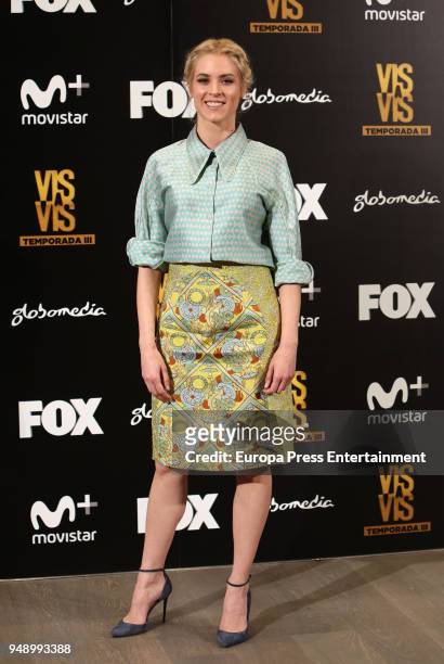 Maggie Civantos attends the 'Vis A Vis' photocall at VP Plaza de Espana Hotel on April 19, 2018 in Madrid, Spain.