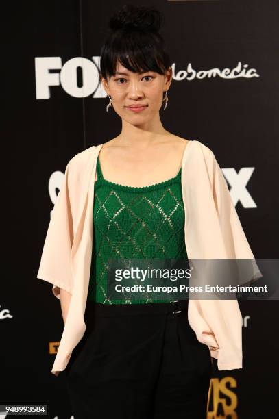 Huichi Chiu attends the 'Vis A Vis' photocall at VP Plaza de Espana Hotel on April 19, 2018 in Madrid, Spain.