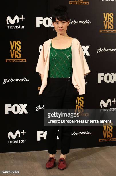 Huichi Chiu attends the 'Vis A Vis' photocall at VP Plaza de Espana Hotel on April 19, 2018 in Madrid, Spain.