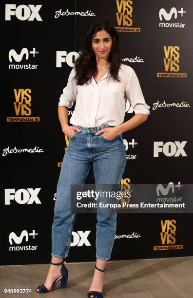 Alba Flores attends the 'Vis A Vis' photocall at VP Plaza de Espana Hotel on April 19, 2018 in Madrid, Spain.