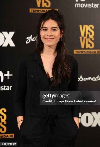 Zaira Perez attends the 'Vis A Vis' photocall at VP Plaza de Espana Hotel on April 19, 2018 in Madrid, Spain.