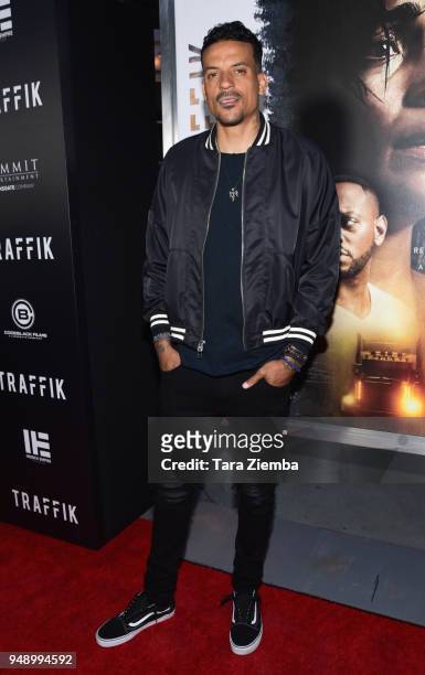 Former NBA player Matt Barnes attends the premiere of Codeblack Films' 'Traffik' at ArcLight Hollywood on April 19, 2018 in Hollywood, California.