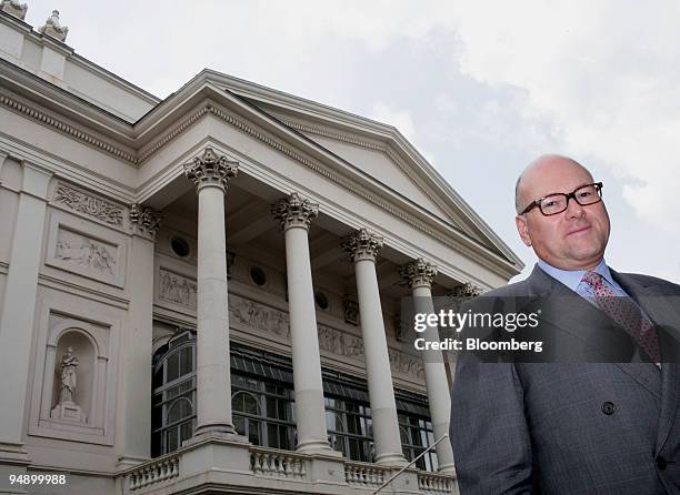 Lloyd Dorfman, Chairman and Chief Executive Officer of Travelex, poses in front the Royal Opera House in London, England, on August 4, 2005. Travelex...