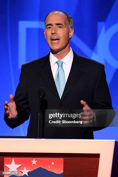 Robert Casey Jr., a Democratic senator from Pennsylvania, speaks during day two of the 2008 Democratic National Convention at the Pepsi Center in...