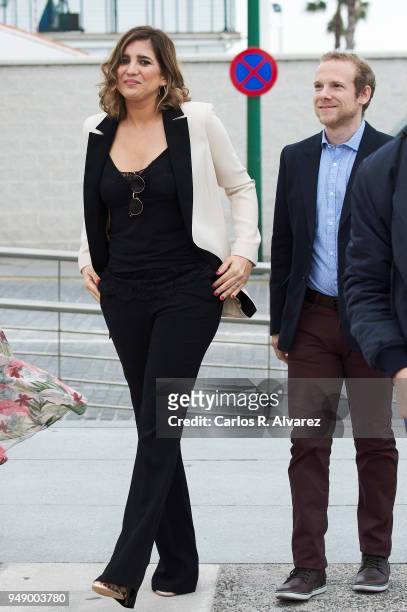 Actor Fernando Ramallo and actress Lucia Jimenez attend 'Casi 40' photocall during the 21th Malaga Film Festival on April 20, 2018 in Malaga, Spain.