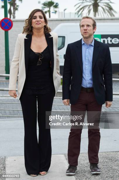 Actor Fernando Ramallo and actress Lucia Jimenez attend 'Casi 40' photocall during the 21th Malaga Film Festival on April 20, 2018 in Malaga, Spain.