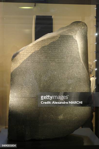 The Rosetta Stone in the British Museum of London.