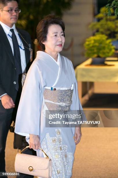 La nouvelle ministre japonaise Eriko Yamatani arrivant à la résidence officielle du premier ministre le 3 septembre 2014 à Tokyo, Japon.