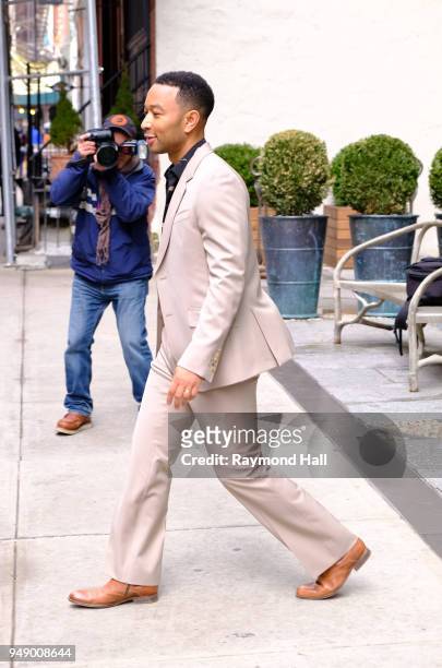 Singer John Legend is seen walking in Soho on April 19, 2018 in New York City.