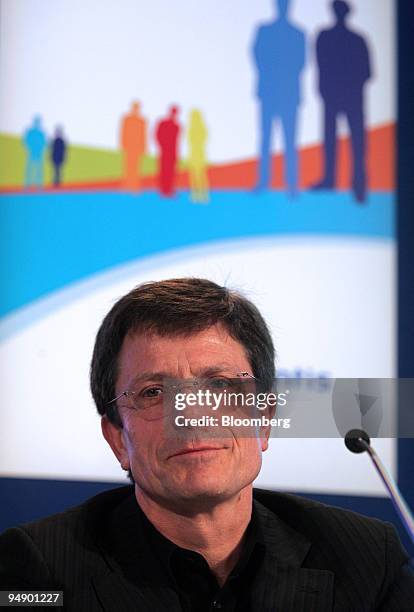 Gerard le Fur, chief executive officer of Sanofi Aventis, speaks during the presentation of the company's 2007 results in Paris, France, on Tuesday,...