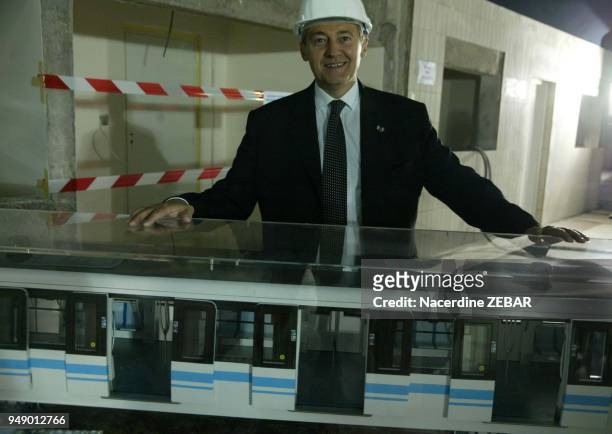 Pierre Mongin, CEO of the parisian transportation company RATP, in Algiers subway. The RATP has obtained the concession for the installation and...