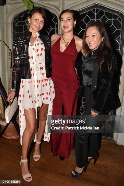 Lara Nicholas, Evalyn Subramaniam and Candice Ku attend the Empower Africa 2018 Gala at Explorers Club on April 19, 2018 in New York City.