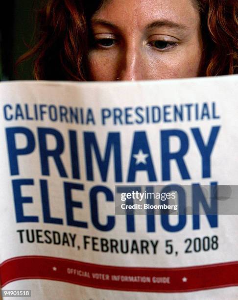 Tamara Hennessy-Burt, a statistician at the University of California at Davis, studies the propositions contained in the California Primary Election...