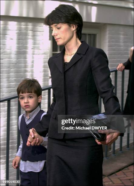 Anthony Quinn's wife Katherine and their son Ryan, arrive at the First Baptist Church in America for a memorial service celebrating the life of...