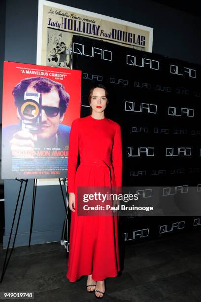 Stacy Martin attends Cohen Media Group and The Cinema Society host the premiere of "Godard Mon Amour" at Quad Cinema on April 19, 2018 in New York...