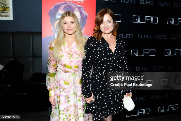 Jasmine Edwards and Laura Michelle Kelly attend Cohen Media Group and The Cinema Society host the premiere of "Godard Mon Amour" at Quad Cinema on...