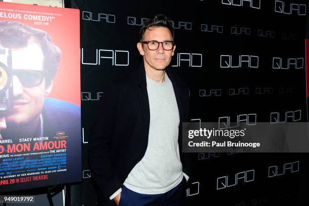 Michel Hazanavicius attends Cohen Media Group and The Cinema Society host the premiere of "Godard Mon Amour" at Quad Cinema on April 19, 2018 in New...