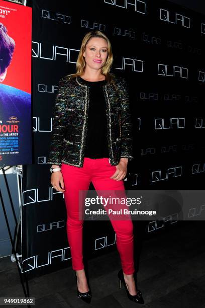 Kiera Chaplin attends Cohen Media Group and The Cinema Society host the premiere of "Godard Mon Amour" at Quad Cinema on April 19, 2018 in New York...