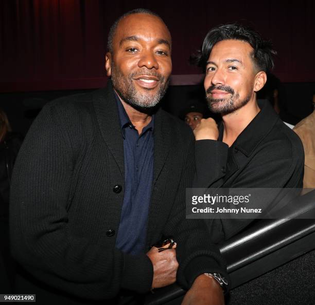 Lee Daniels and Jahil Fisher attend the "Pimp" Private Screening at Regal Battery Park Cinemas on April 19, 2018 in New York City.