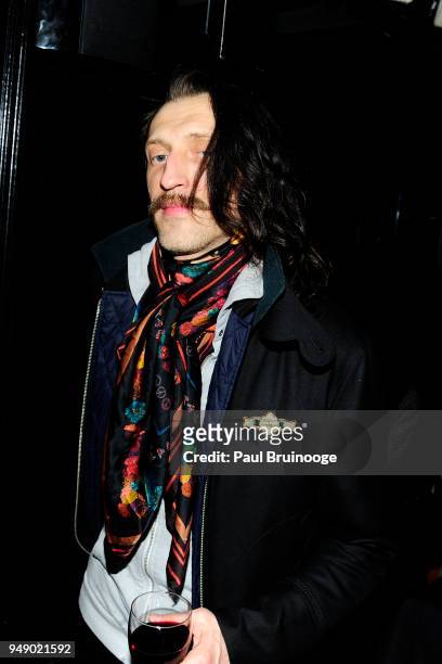 Eugene Hutz attends Cohen Media Group and The Cinema Society host the after party for "Godard Mon Amour" at Omar's on April 19, 2018 in New York City.