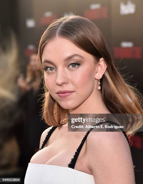 Sydney Sweeney attends the season 2 premiere of Hulu's "The Handmaid's Tale" at the TCL Chinese Theatre on April 19, 2018 in Hollywood, California.