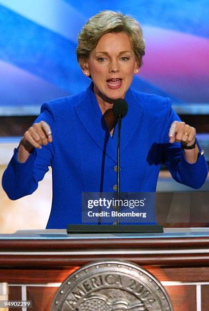 Michigan Governor Jennifer Granholm delivers the keynote address to the third session of the Democratic National Convention in Boston, Massachusetts...