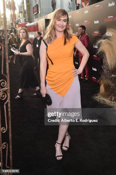 Maggie Phillips attends the season 2 premiere of Hulu's "The Handmaid's Tale" at the TCL Chinese Theatre on April 19, 2018 in Hollywood, California.