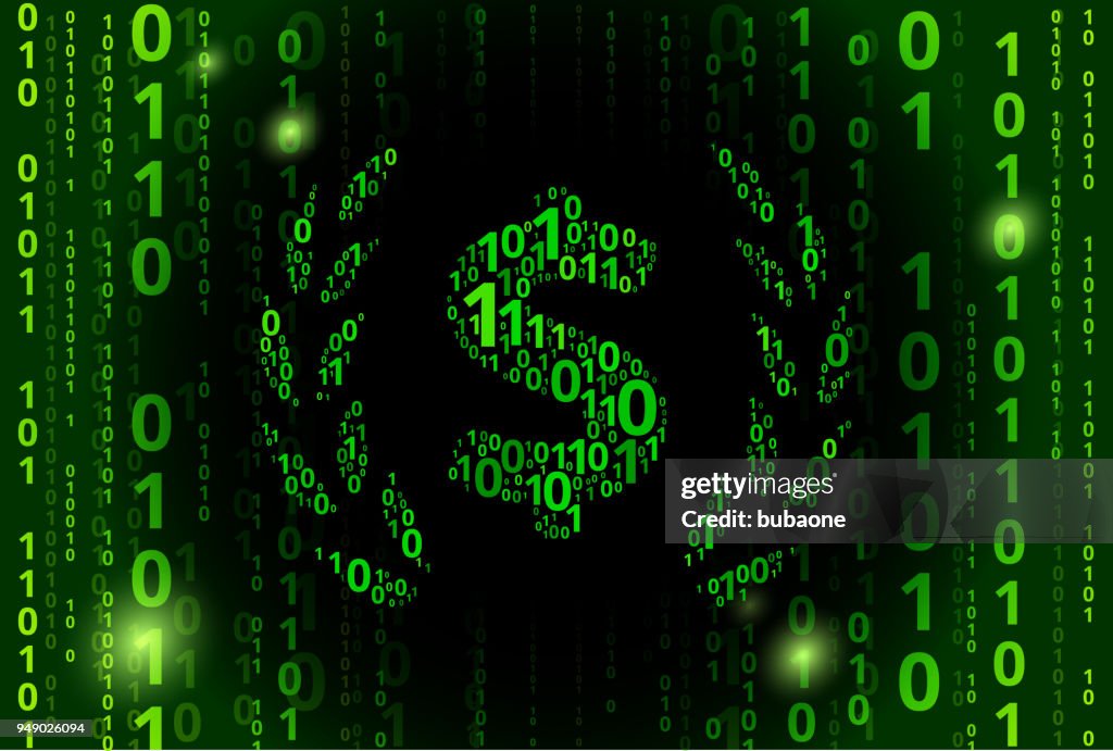 Denary Code Image Dollar Sign Binary Code Vector Pattern Background High-Res Vector ...