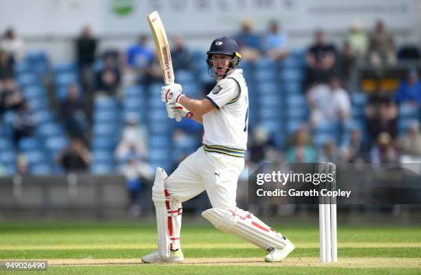 Gary Ballance of Yorkshire bats during the Specsavers County Championship Division One match between Yorkshire and Nottinghamshire at Headingley on...