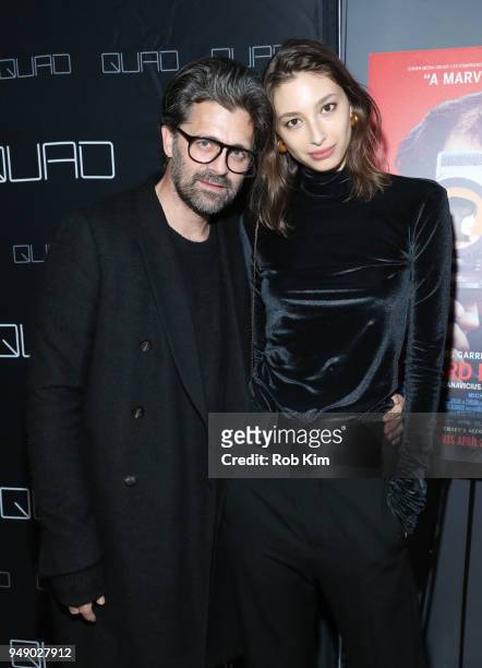Alexandra Agoston and Chris Colls attend the New York Premiere of "Godard Mon Amour" at Quad Cinema on April 19, 2018 in New York City.