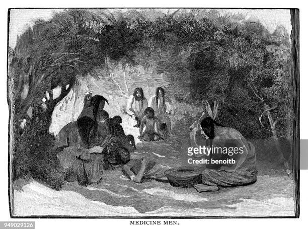 medicine men - apache culture stock illustrations