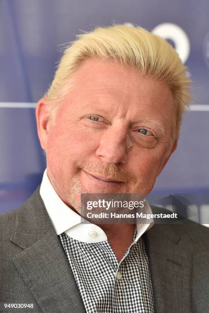 Boris Becker during the Eurosport press conference with Boris Becker at MTTC IPHITOS on April 20, 2018 in Munich, Germany.