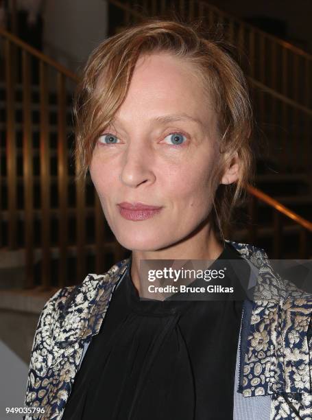 Uma Thurman poses at the opening night arrivals for Lincoln Center Theater's production of "My Fair Lady" on Broadway at The Vivian Beaumont Theater...