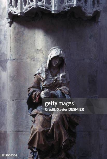 Statue de la ?Vierge de douleur? de l'église Saint-Pantaléon de Troyes, dans l'Aube, France.