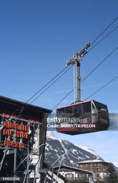Chamonix;téléphérique de l'Aiguille du Midi. Haute-Savoie: Chamonix;téléphérique de l'Aiguille du Midi.