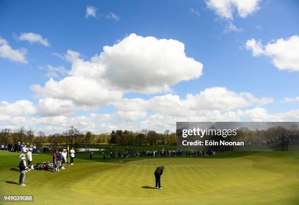 Limerick , Ireland - 20 April 2018; Shane Lowry of Ireland putts on the fifth green during the JP McManus Pro-Am Launch at Adare Manor in Adare, Co....