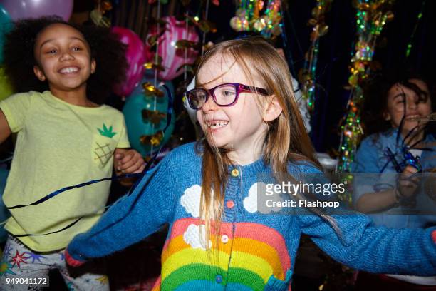 portrait of girl at a party - kids birthday stock pictures, royalty-free photos & images