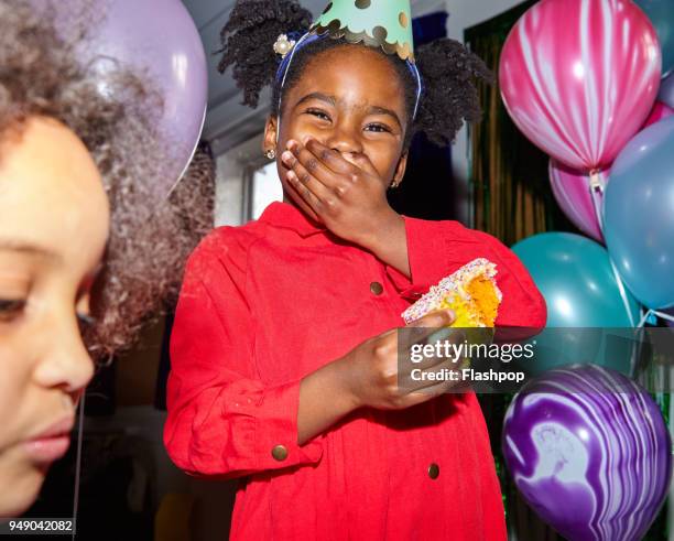 portrait of girl at a party - black balloons stock pictures, royalty-free photos & images