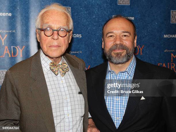 John Guare and Danny Burstein pose at the opening night after party for Lincoln Center Theater's production of "My Fair Lady" on Broadway at David...