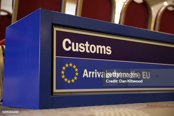 Items are arranged during a preview of a forthcoming auction at Heathrow Airport on April 20, 2018 in London, England. The contents of Heathrow's...