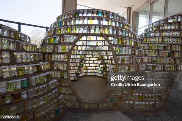 Leeuwarden, European Capital of Culture 2018. Installation with water from all parts of the world and the warning of further pollution of the...