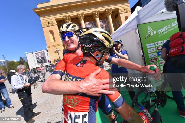 Arrival / Mark Padun of Ukraine and Team Bahrain Merida / Domenico Pozzovivo of Italy and Team Bahrain Merida / Celebration / during the 42nd Tour of...