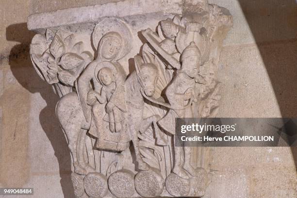 Autun, cathédrale;la fuite en Egypte.