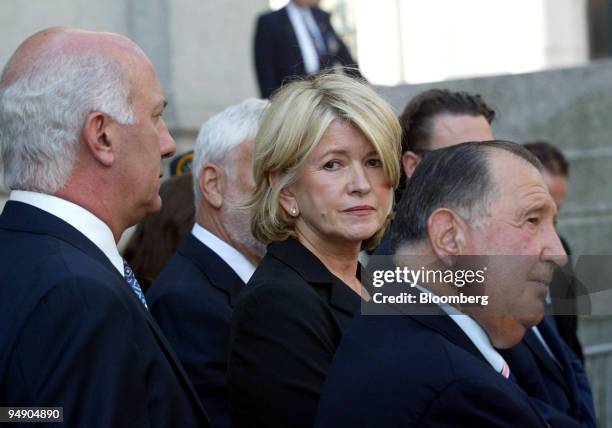 Martha Stewart leaves Manhattan Federal Court after her sentencing Friday, July 16 in New York. Stewart was sentenced to five months in prison, plus...